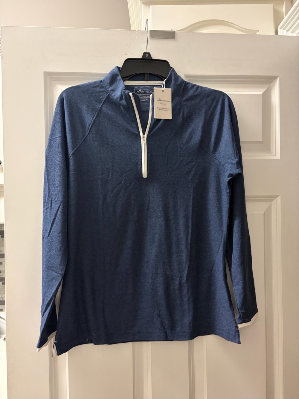 Peter Millar Navy Blue Quarter-Zip Lightweight Pullover